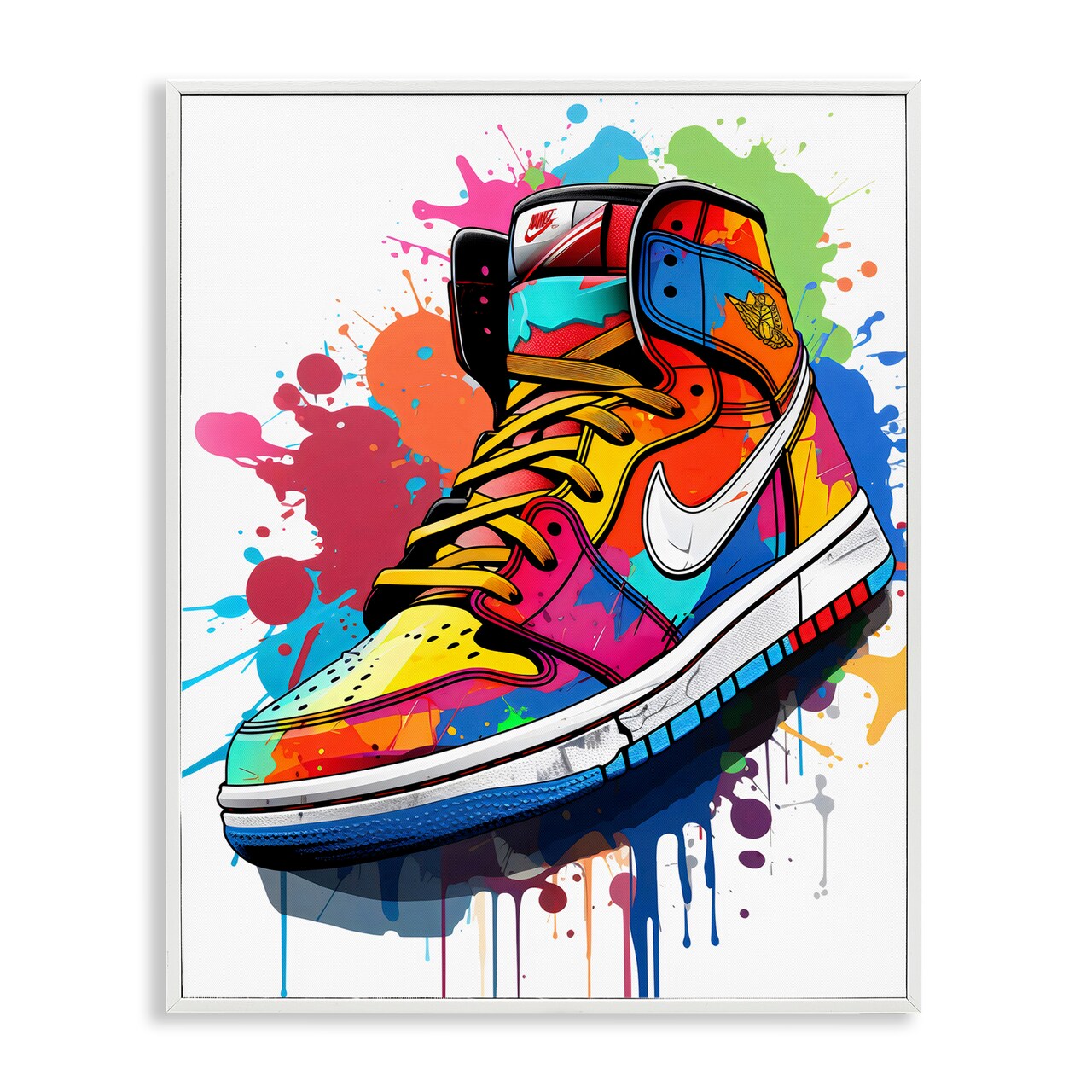 Stupell Industries Graffiti Sneaker on White Framed Giclee, design by Creative Studio